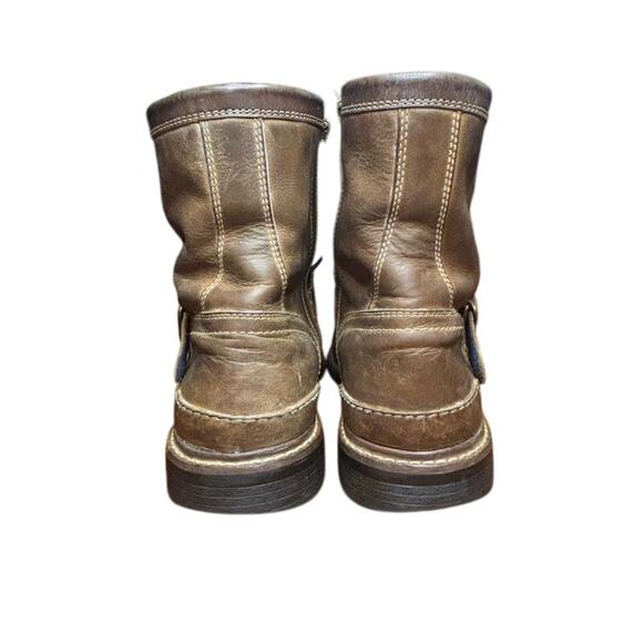 Cole Haan Men's Bryce Zip Ankle Boot Sz 8.5 Brown Leather Motorcycle Biker - Picture 4 of 10